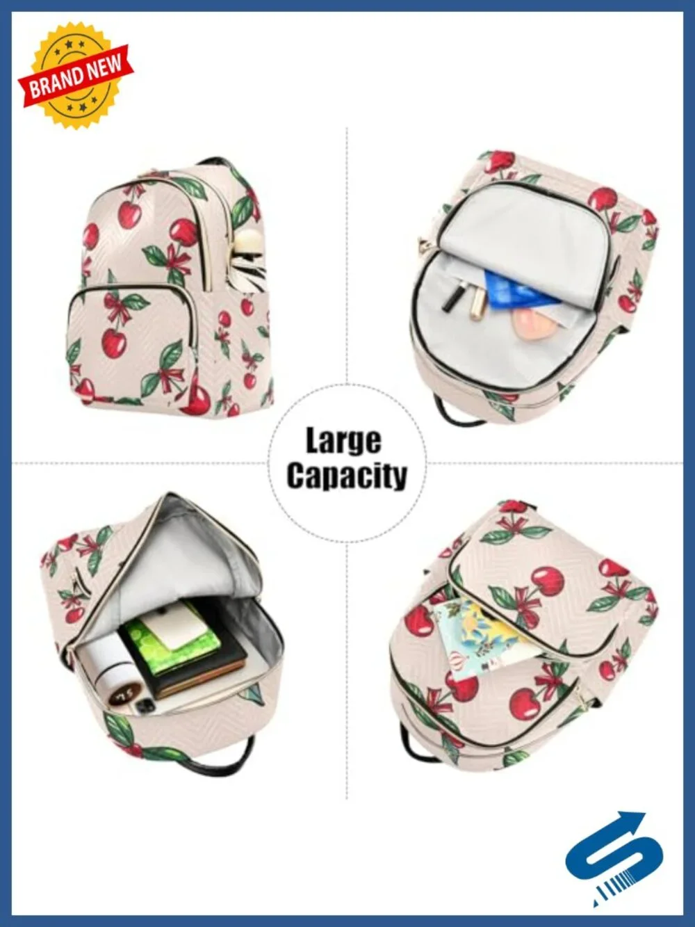 Small Backpack Purse - Retro Daypack Shoulder Bag, Lightweight Travel Backpack